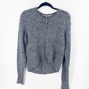 ✅ PAM & GELA GREY HI-LOW WOOL BLEND SWEATER SIZE SMALL CREW NECK